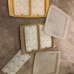 vintage tupperware deviled egg containers set 2